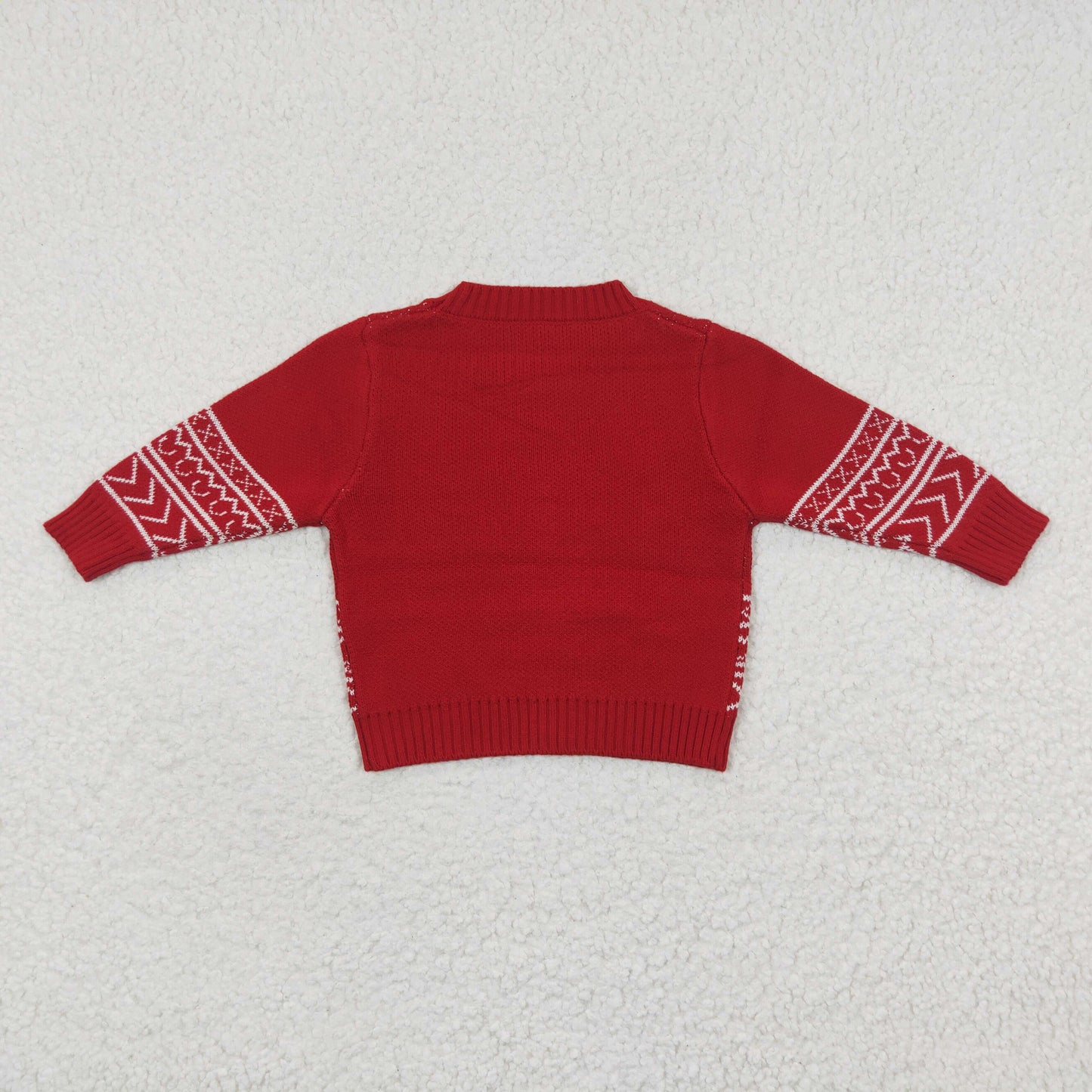 Boys western cow skull print RED woolen sweater        BT0218