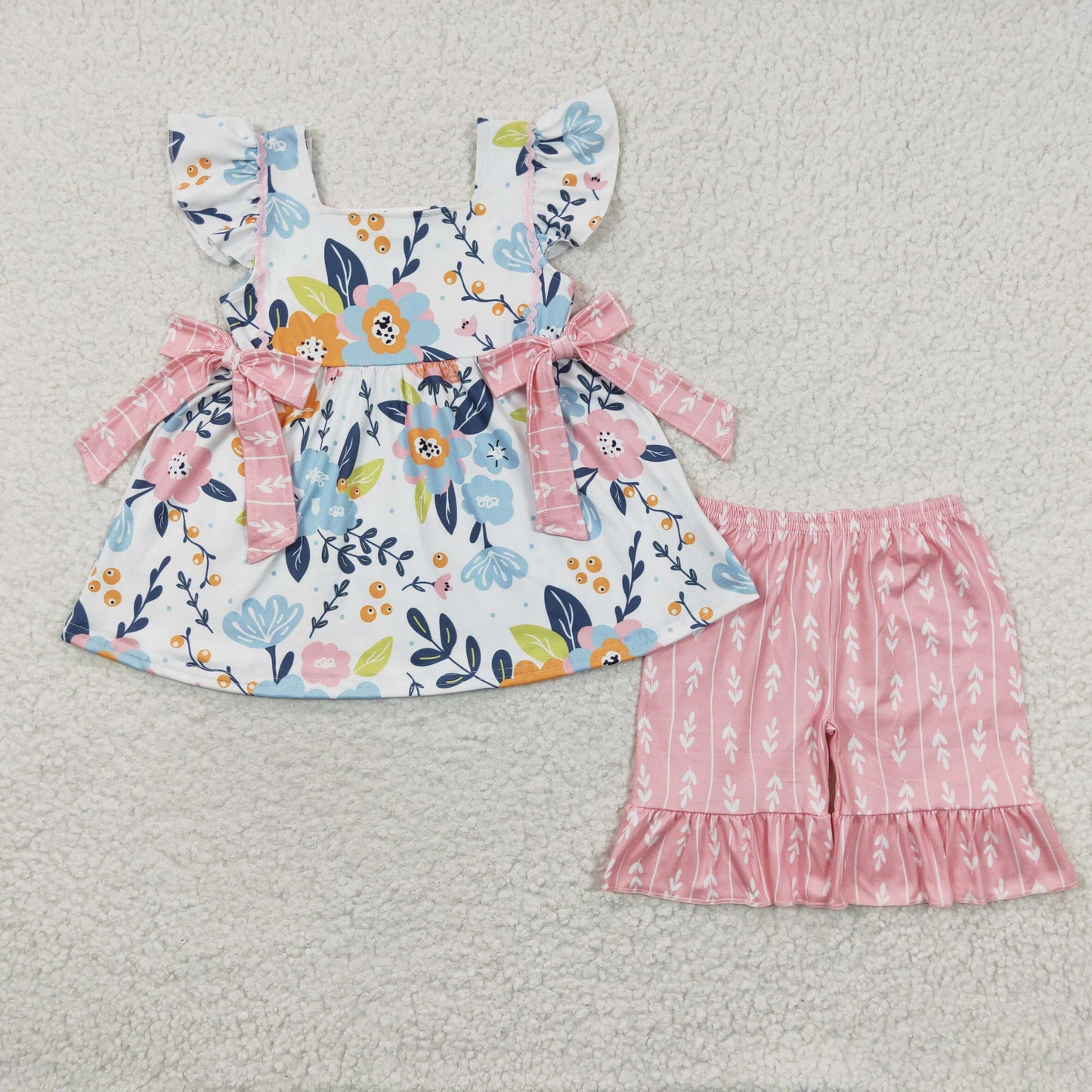 Girls floral print summer outfits GSSO0241