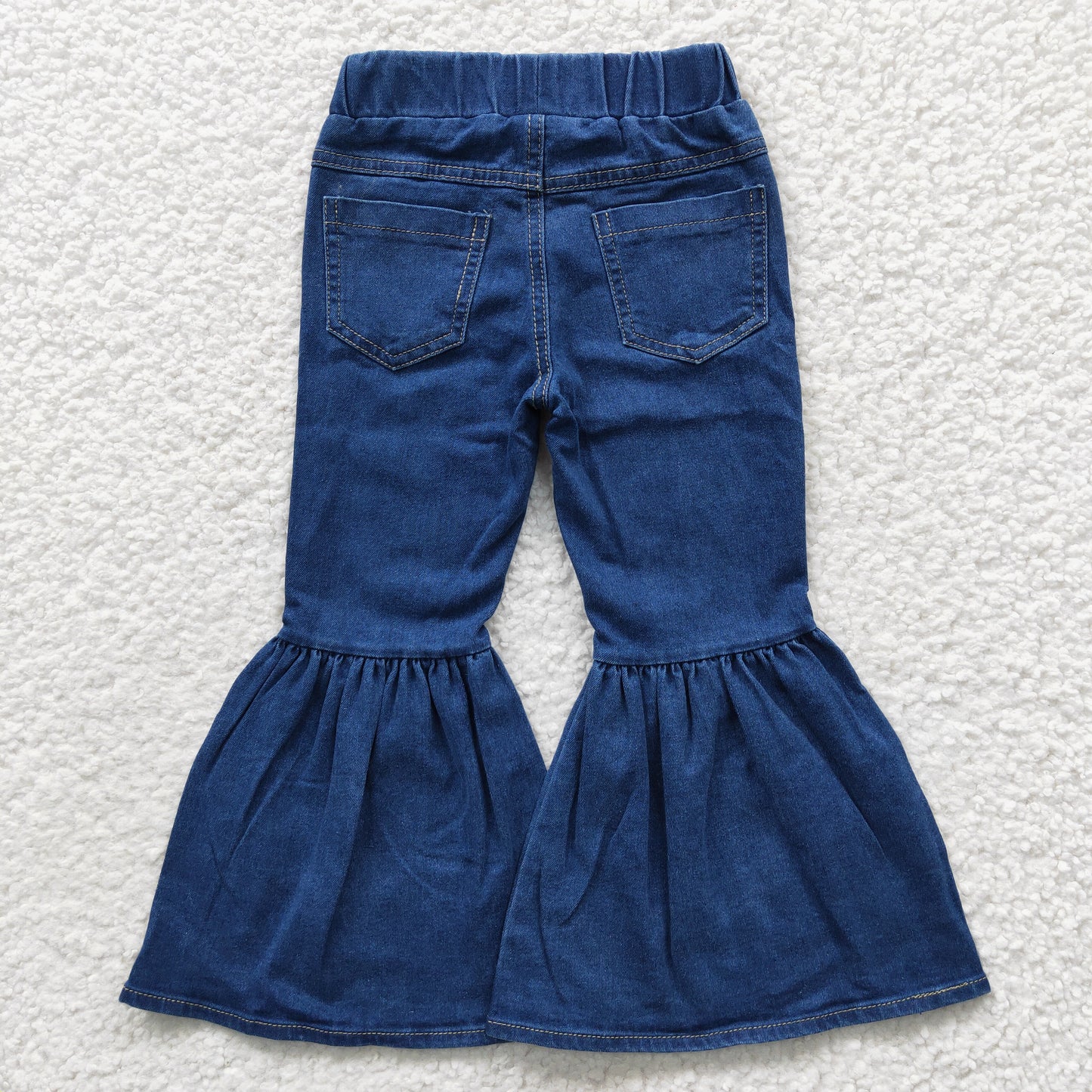 Baby Girls Blue Pocket Denim Bell Pants  P0071