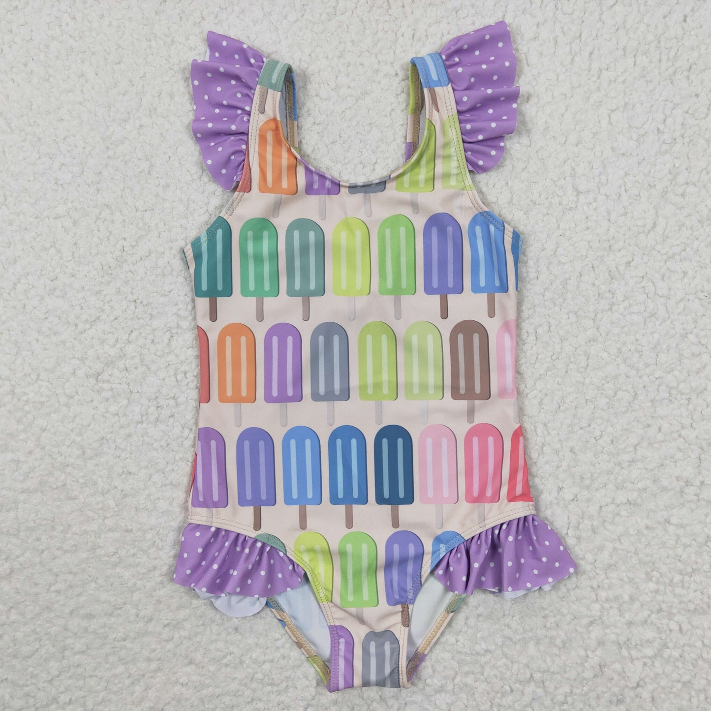 Girls colorful popsicle print 1 piece swimsuits S0079