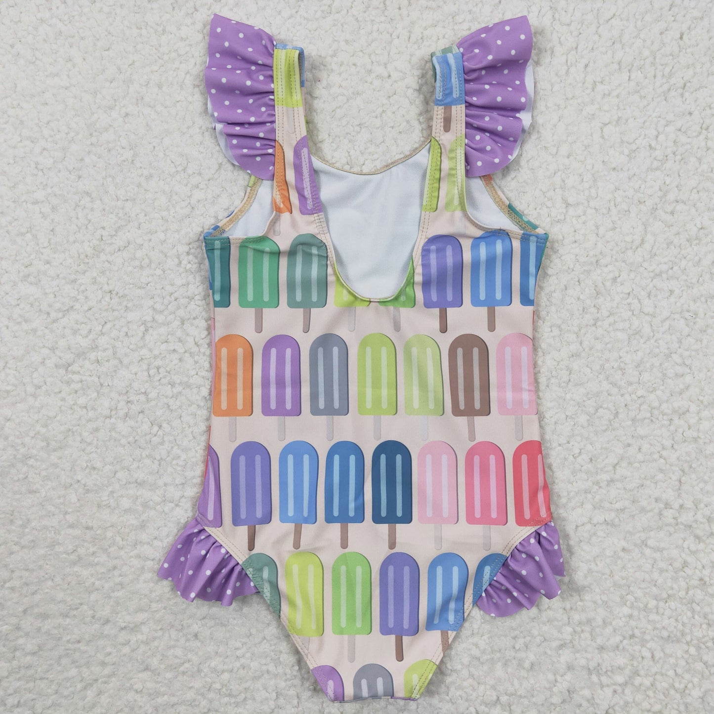 Girls colorful popsicle print 1 piece swimsuits S0079