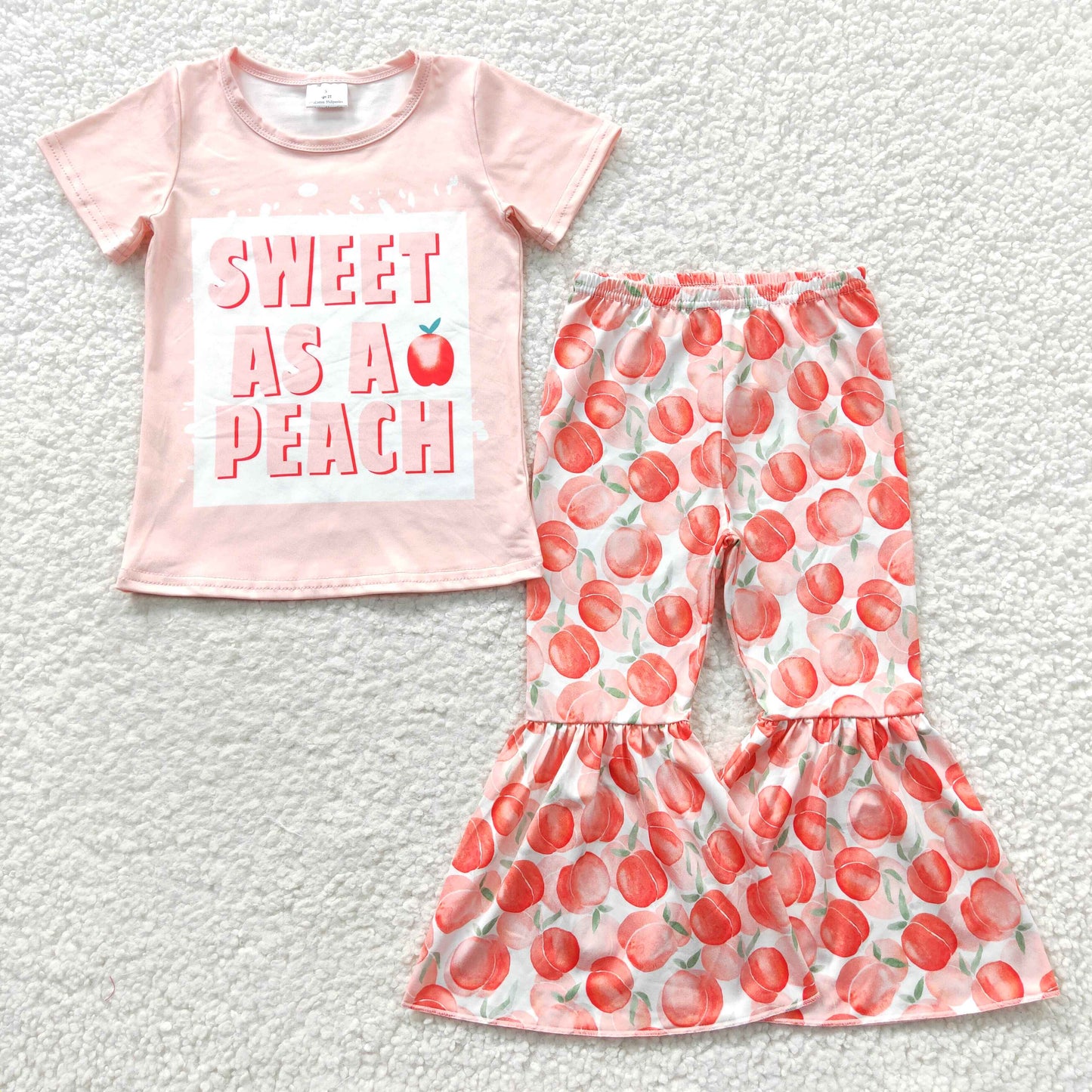 Sweet as a peach pink top and bell pants outfits GSPO0569