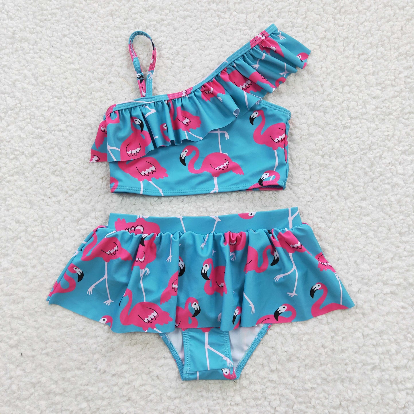 Girls flamingo print 2 pieces swimsuits S0087