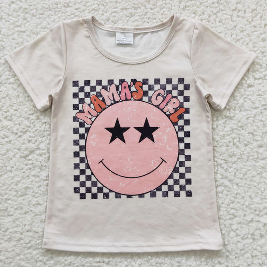 Girls smiling print top GT0173