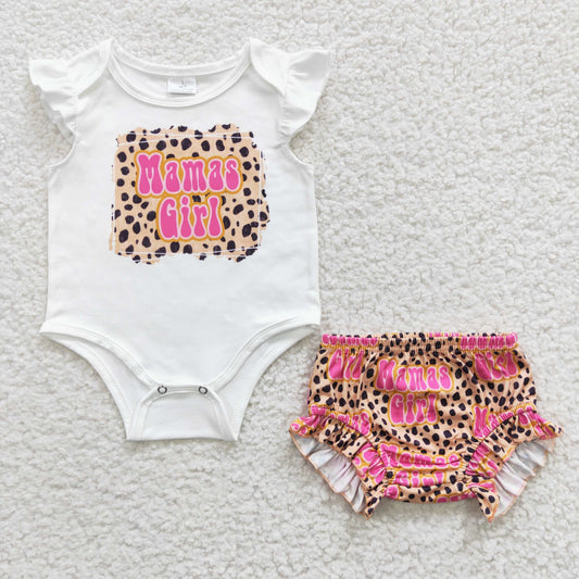 Mamas Girls leopard print bummie sets GBO0111
