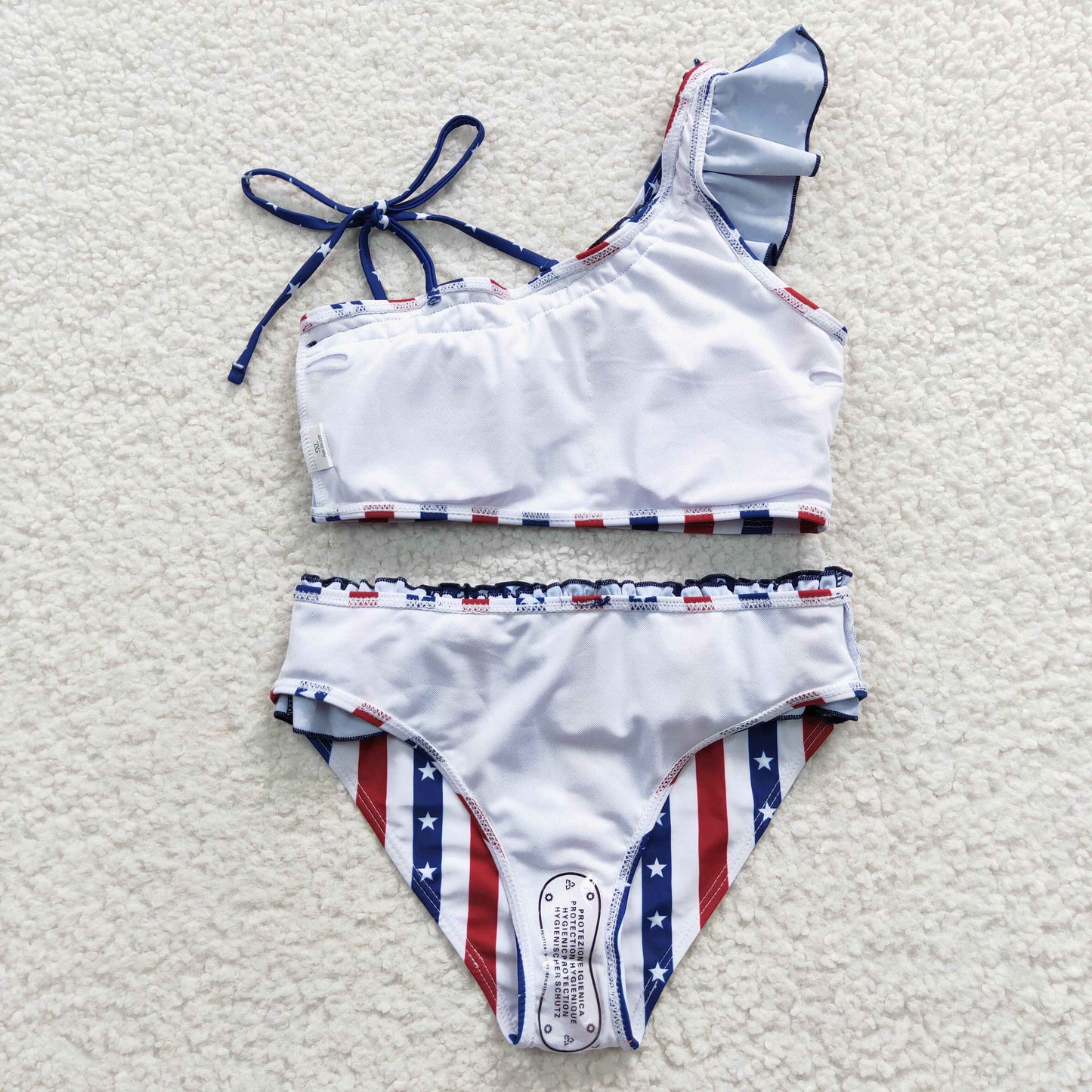 Girls 4th of July 2 pieces lining swimsuit    S0042