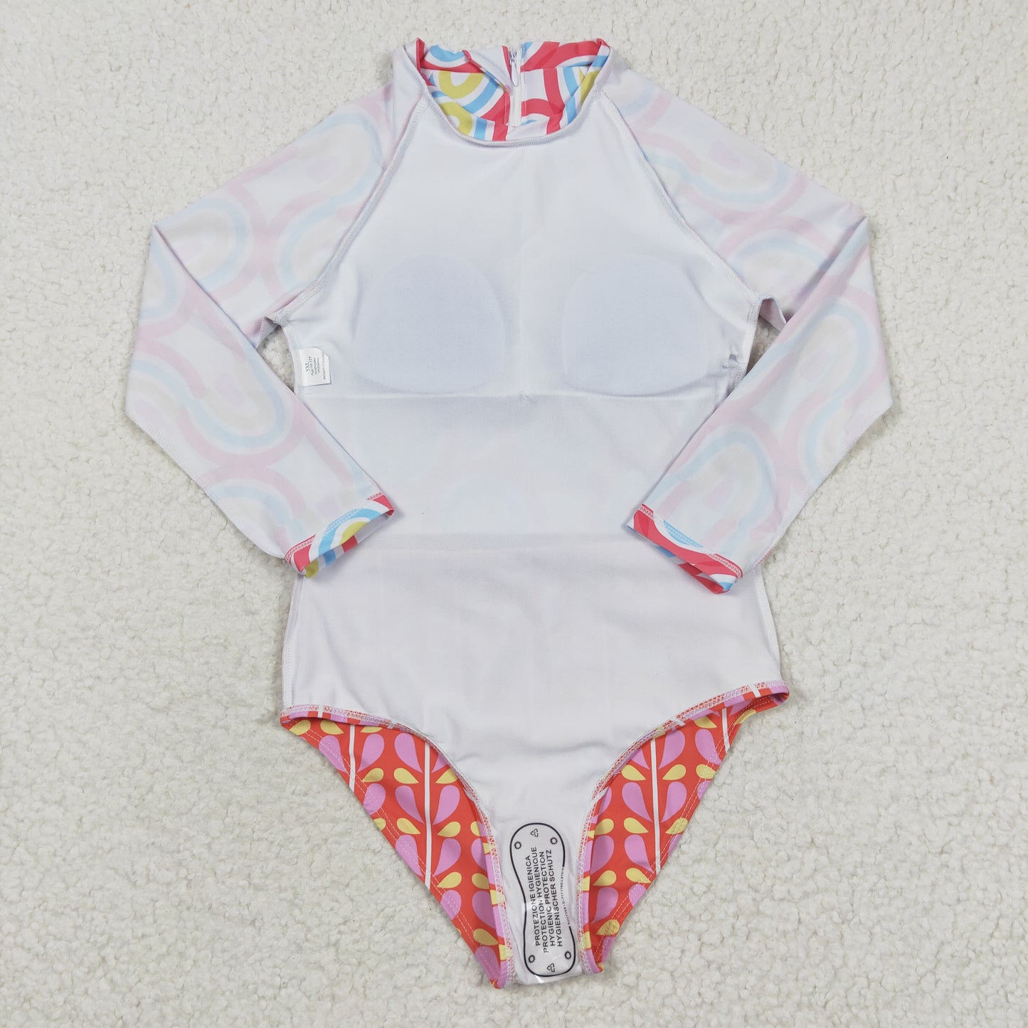 Girls rainbow print long sleeve swimsuits S0116