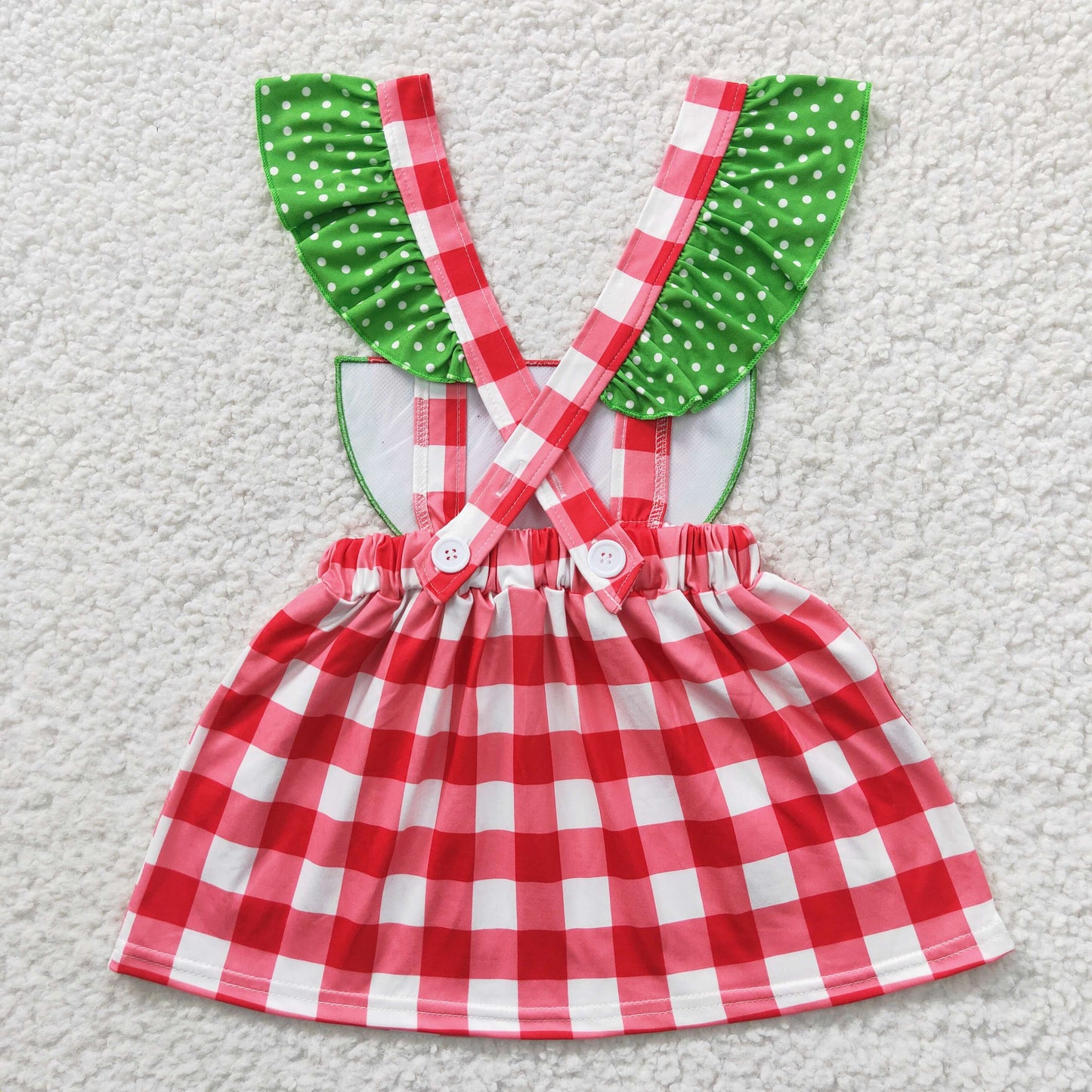 Girls watermelon design embroidery summer dress   GSD0234