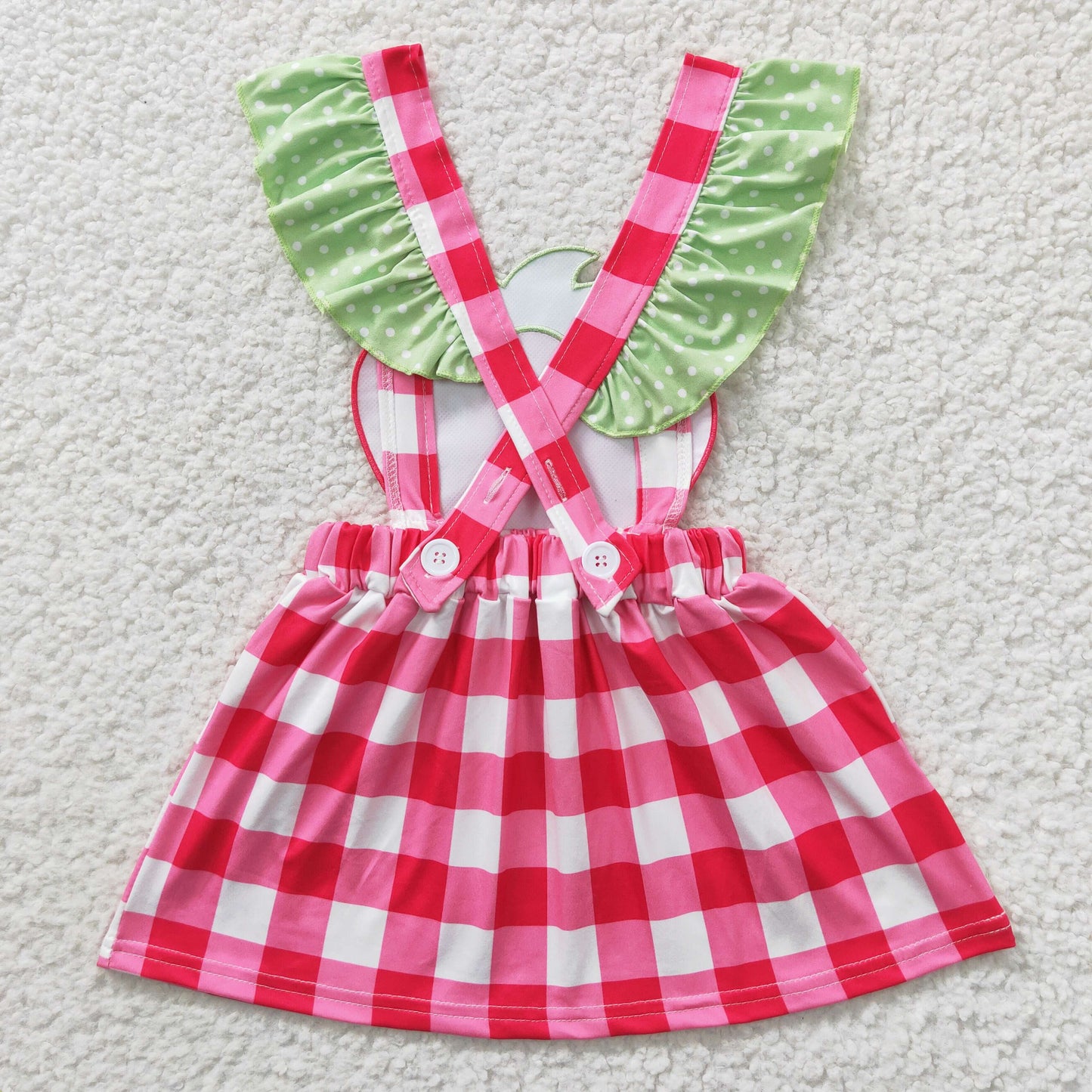 Girls strawberry design embroidery summer dress   GSD0241