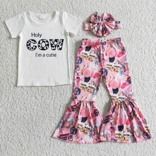 (Promotion)Short sleeve bell bottom pants outfits GSPO0033