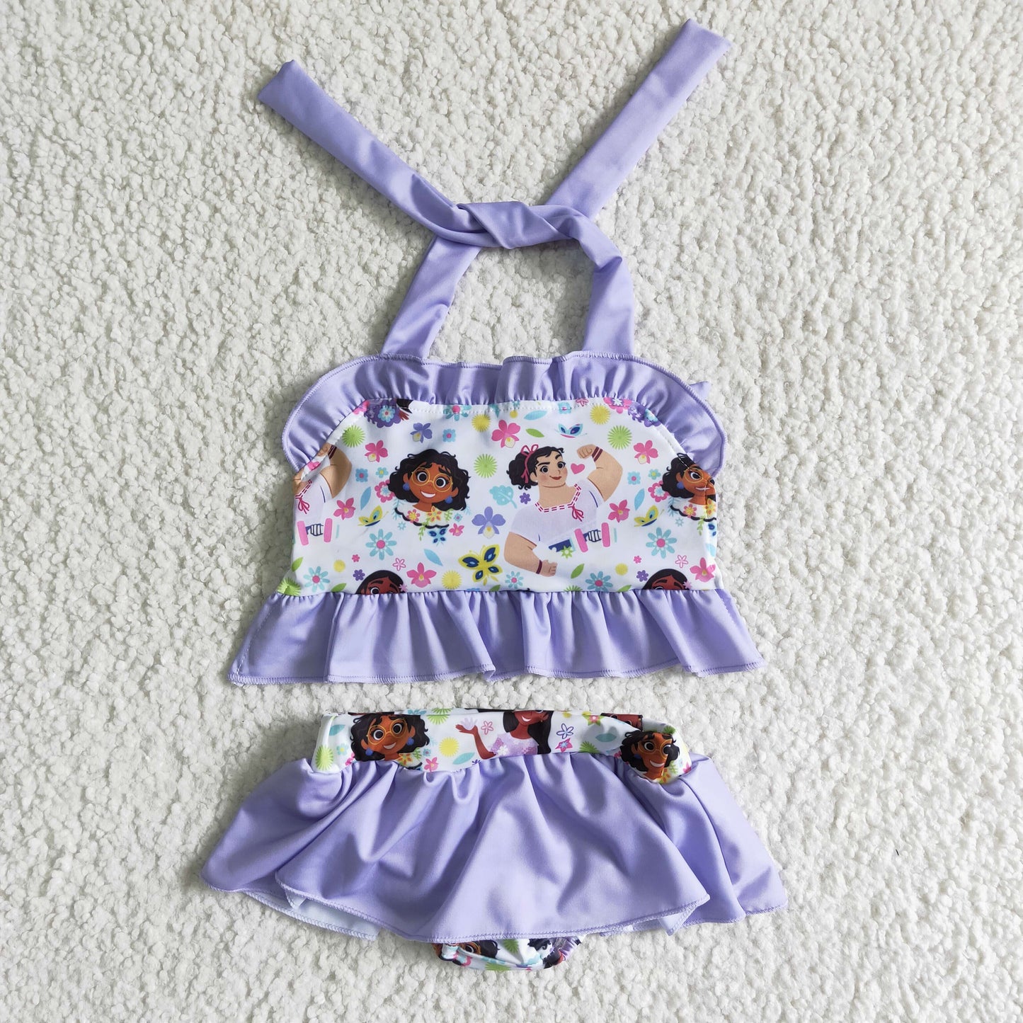 Girls cartoon print swimsuit S0006