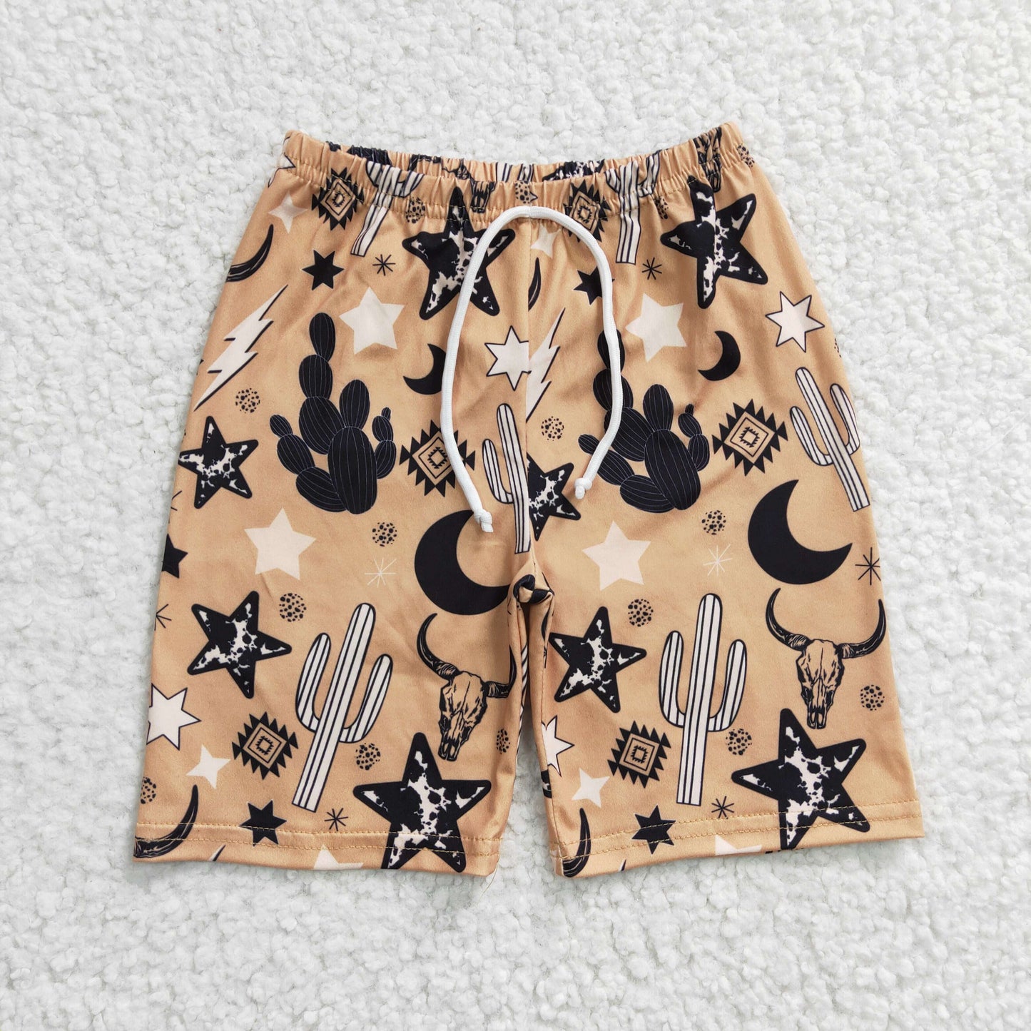 Boys western cow print trunk  S0029