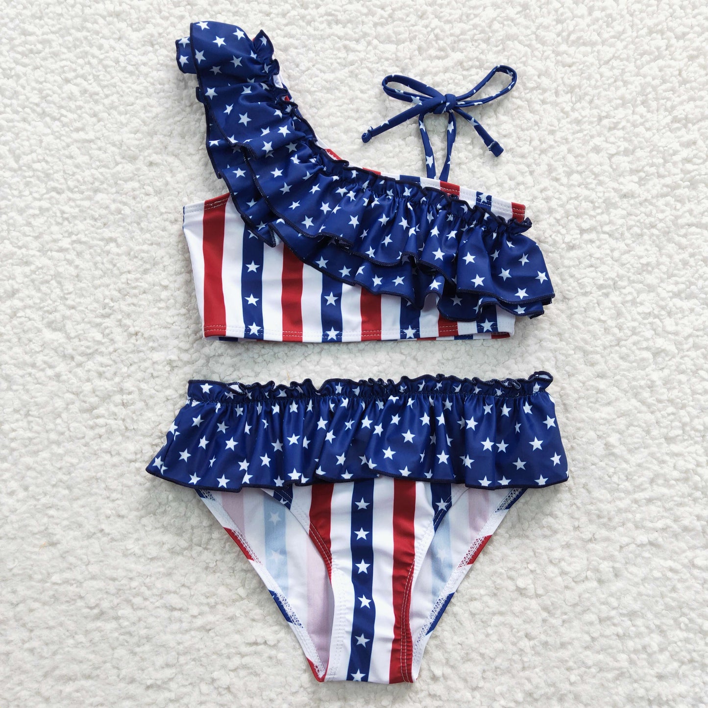 Girls 4th of July 2 pieces lining swimsuit    S0042