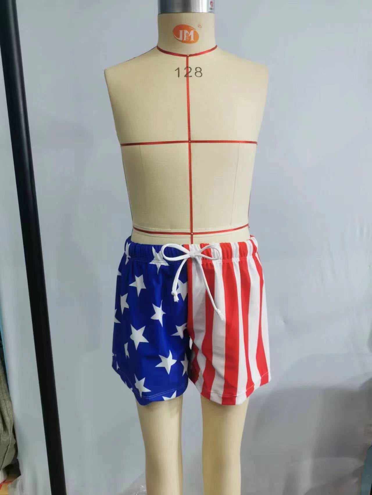 Boys 4th of July lining swim trunks  S0089