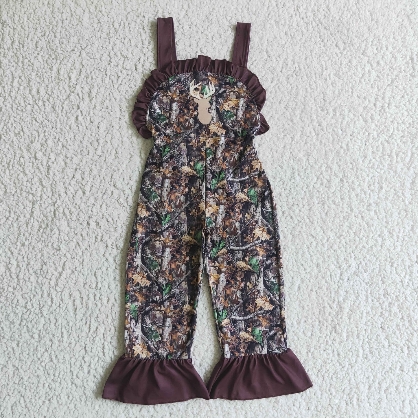 Girls sleeveless camo jumpsuit    SR0098