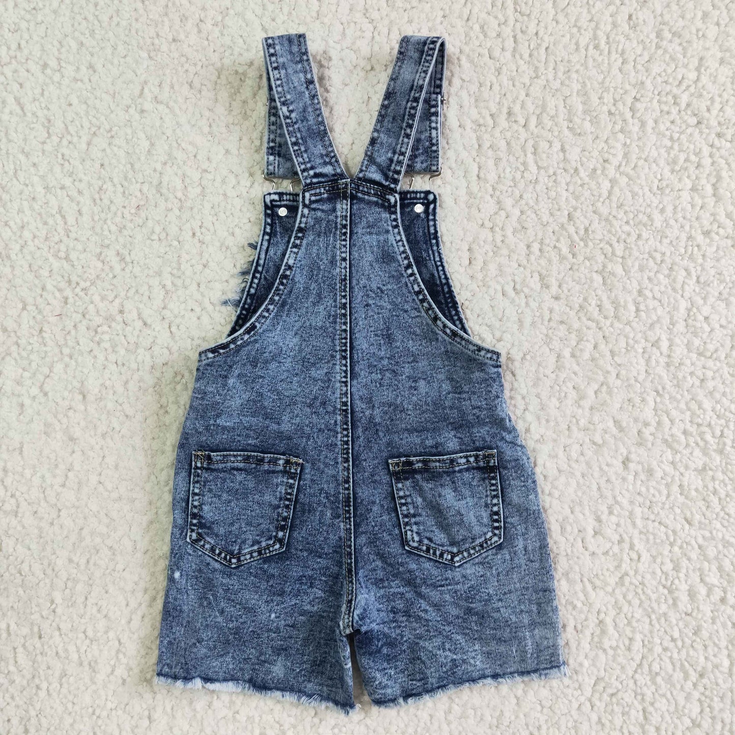 Baby girls highland cow suspender denim overall shorts jumpsuit SS0023