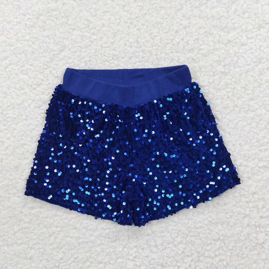 Sequined blue sparking summer shorts SS0038