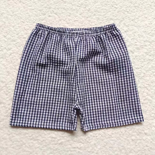 Boys navy plaid seersucker summer shorts SS0075