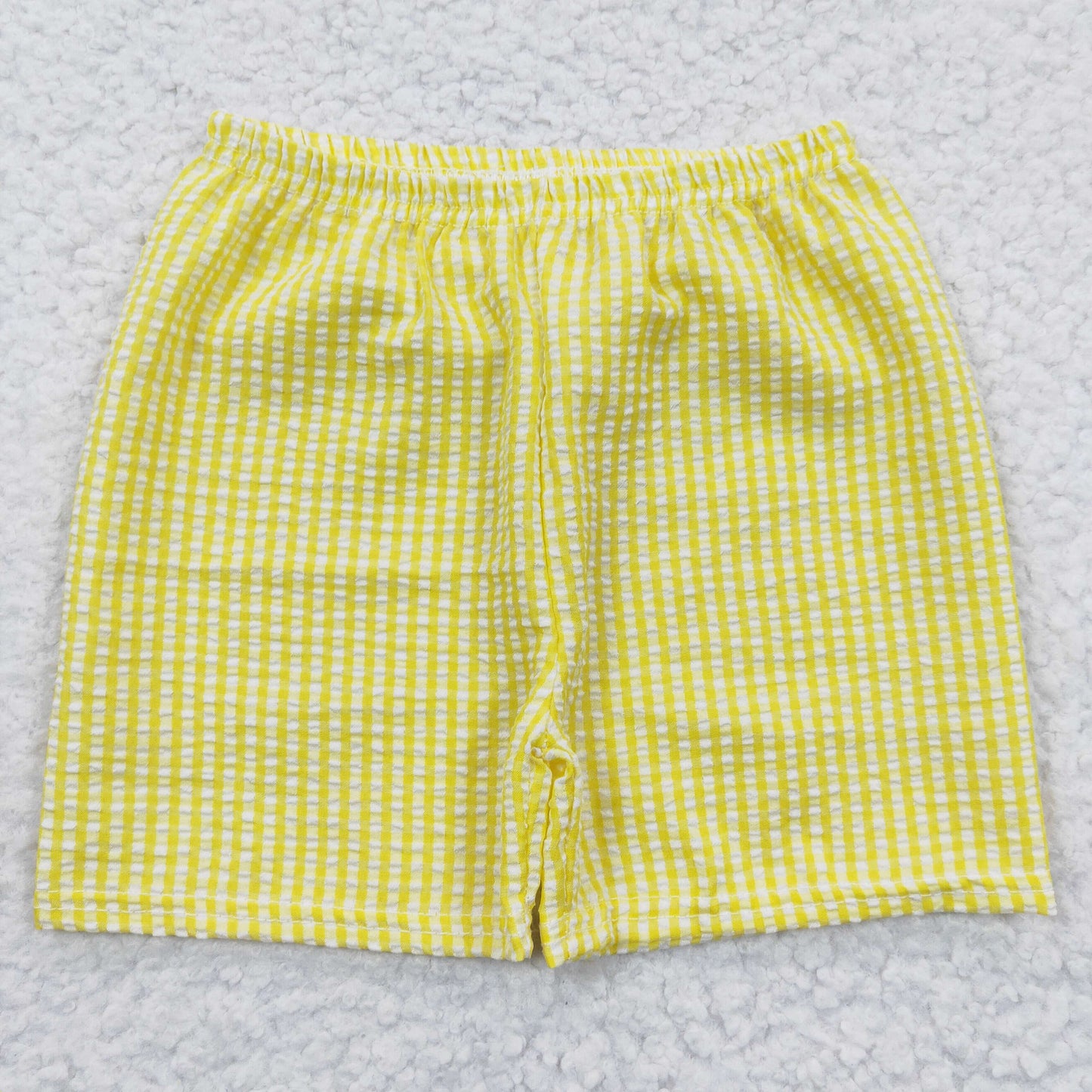 Boys yellow plaid seersucker summer shorts SS0077