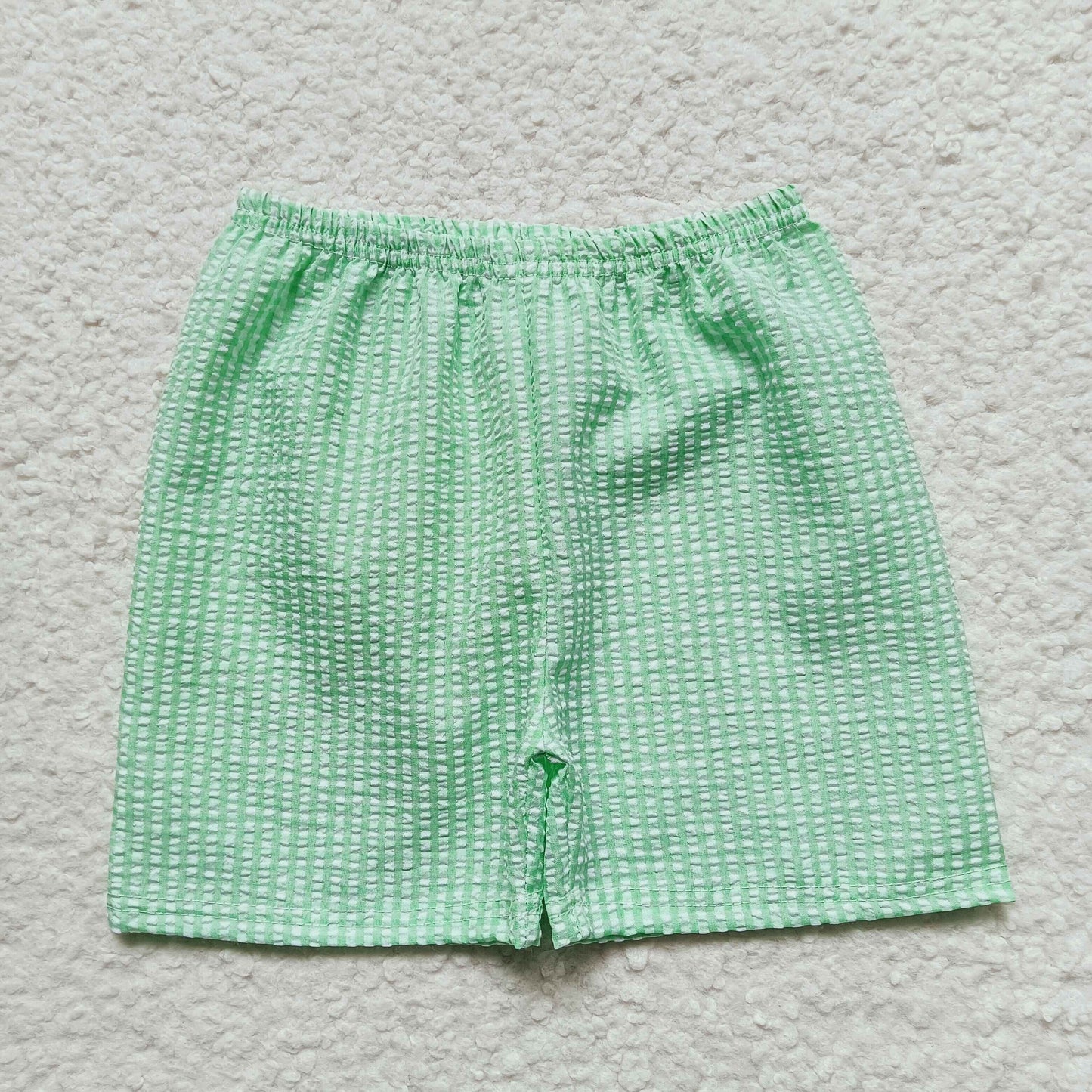 Boys green plaid seersucker summer shorts SS0078