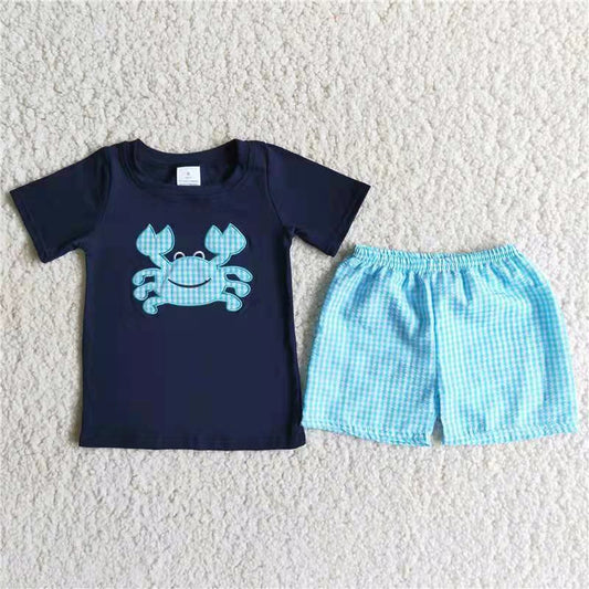 (Promotion)Baby Boy Summer embroideried Shorts Sets    -A16-14