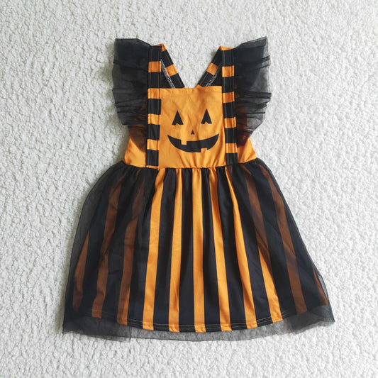 (Promotion)Smiling Face Girls Halloween Tulle Dress        GSD0138