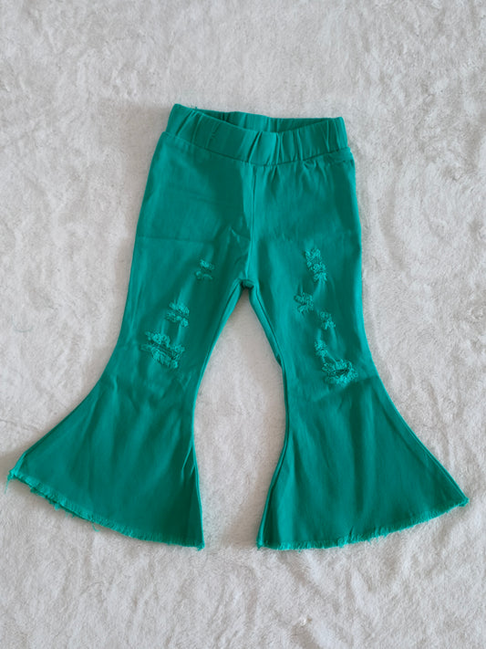 Bell bottom green jeans      C14-31