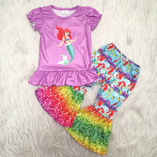 Short sleeve bell bottom pants outfits