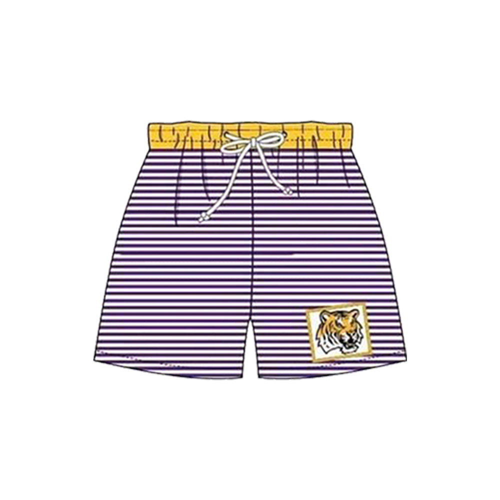 (Custom Design Preorder MOQ 5) Boys stripes print summer swim trunks NO.3