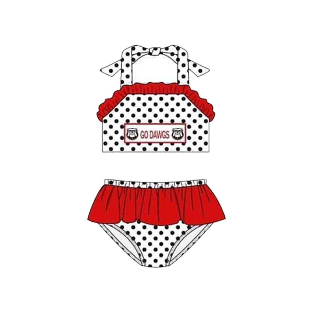 (Custom Design Preorder MOQ 5) Girls ruffles summer 2 pcs swimsuits NO.2